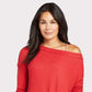 Free People Women's North Shore Thermal Knit Tunic Top  Red Size Small