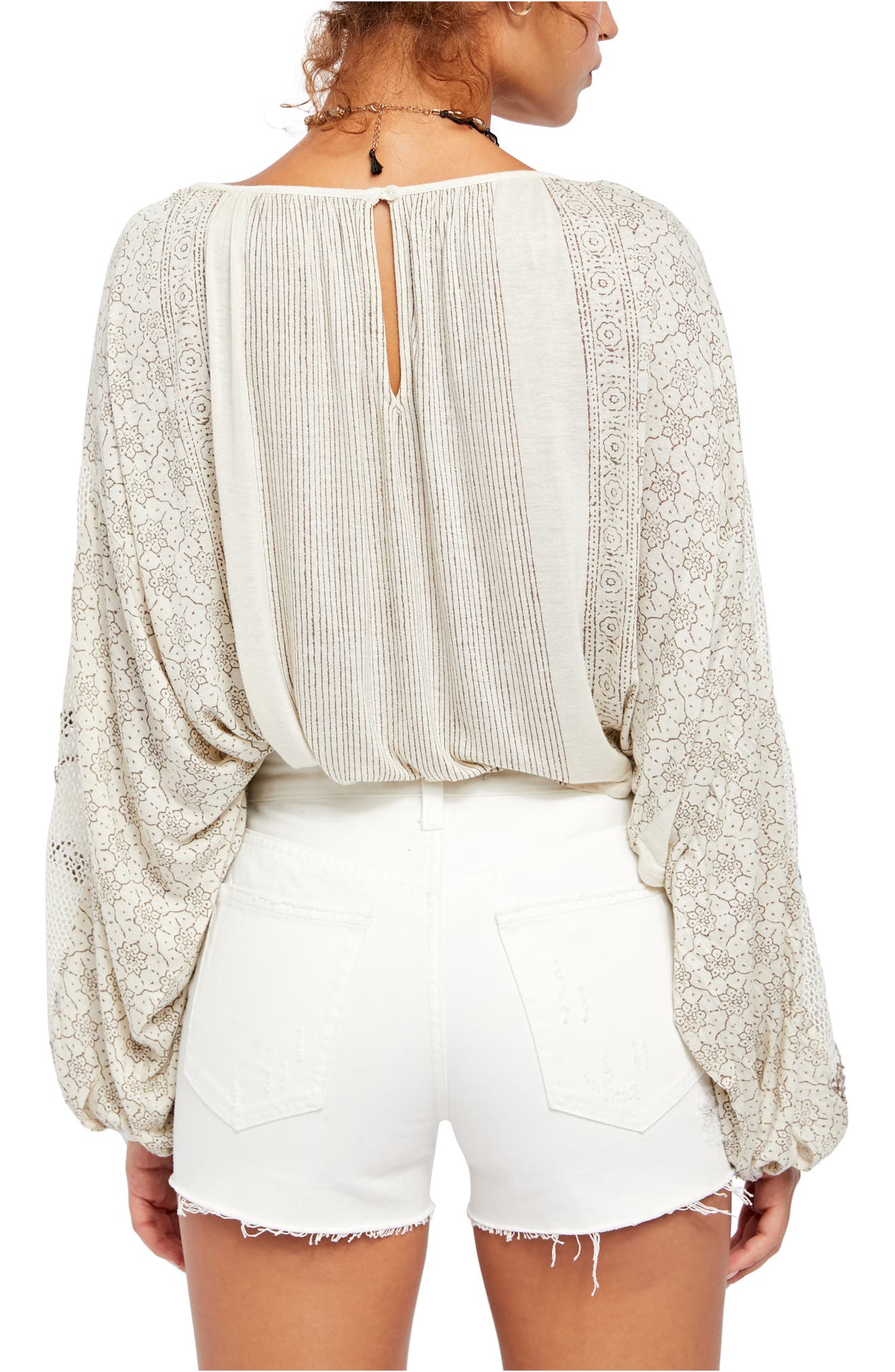 Free People Women's Indigo Dreams Embroidered Tunic White Size Medium