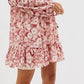 Free People Women's These Dreams Long Sleeve Minidress  Red Size Extra Small