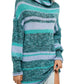 Free People Women's Candy Stripe Tunic Sweater Flowers Striped Navy Size Small