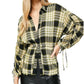 Free People Women's Pacific Dawn Plaid Shirt Green Size Small