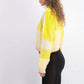 Free People Women's Sunbrite Mock Neck Crop Sweater Yellow Size Large