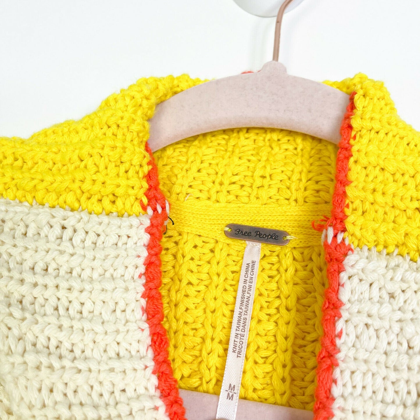 Free People Women's Sunbrite Mock Neck Crop Sweater Yellow Size Large