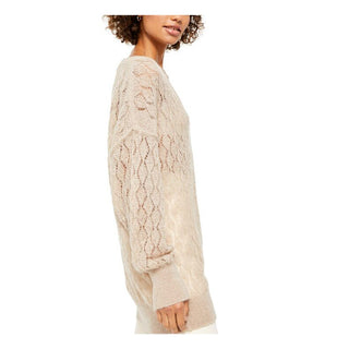 Free People Women's Say Hello Open Knit Sweater Beige Size Small