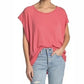 Free People Women's Halo Tee Size Small Coral Pink Size Small