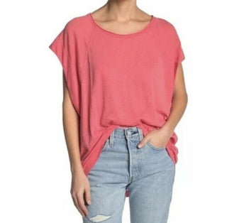 Free People Women's Halo Tee Size Small Coral Pink Size Small