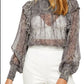 Free People Women's Roma Smocked Short Blouse Black Size Large