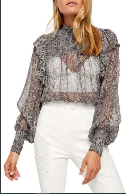 Free People Women's Roma Smocked Short Blouse Black Size Large