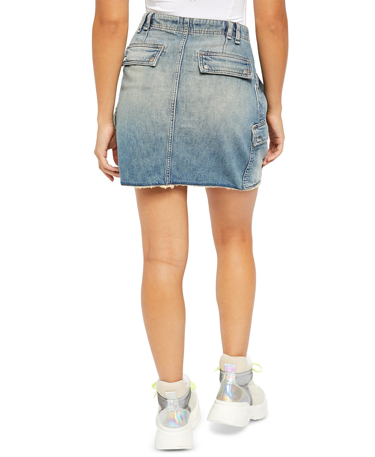 Free People Women's Avenue Mini Jean Skirt Icon Wash Size 28