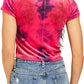 Free People Women's Bright Eyes Velvet T-Shirt Fuschia Size Extra Large