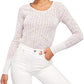 Free People Women's Spaced Out Knit Shirt  Pink Size Large