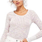 Free People Women's Spaced Out Knit Shirt  Pink Size Large