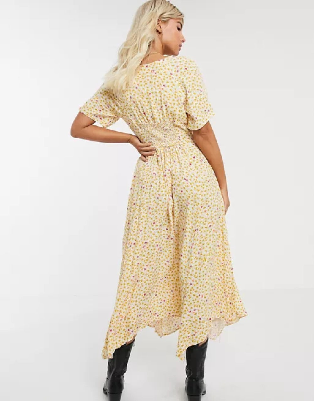 Free People Women's In Full Bloom Dress Ivory Natural Size Large