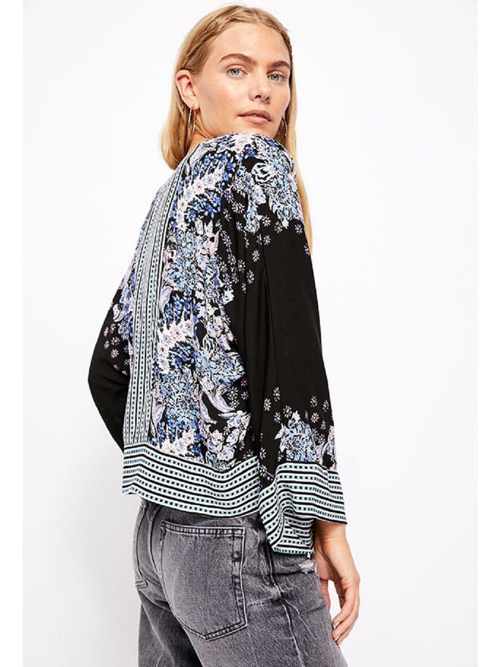 Free People Women's Mix N Match Blouse Black Size Small