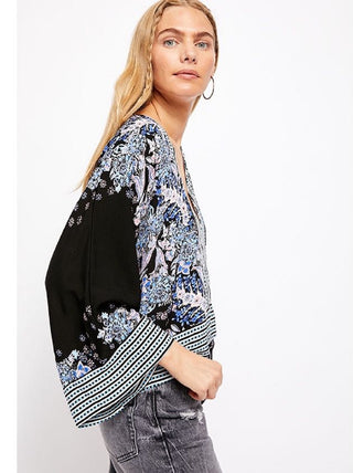 Free People Women's Mix N Match Blouse Black Size Small