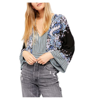 Free People Women's Mix N Match Blouse Black Size X-Small