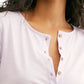 Free People Women's What's Up Button Front Tee Lilac Size X-Small