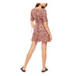 Free People Women's Laced Up Mini Dress Pink Floral Size Small