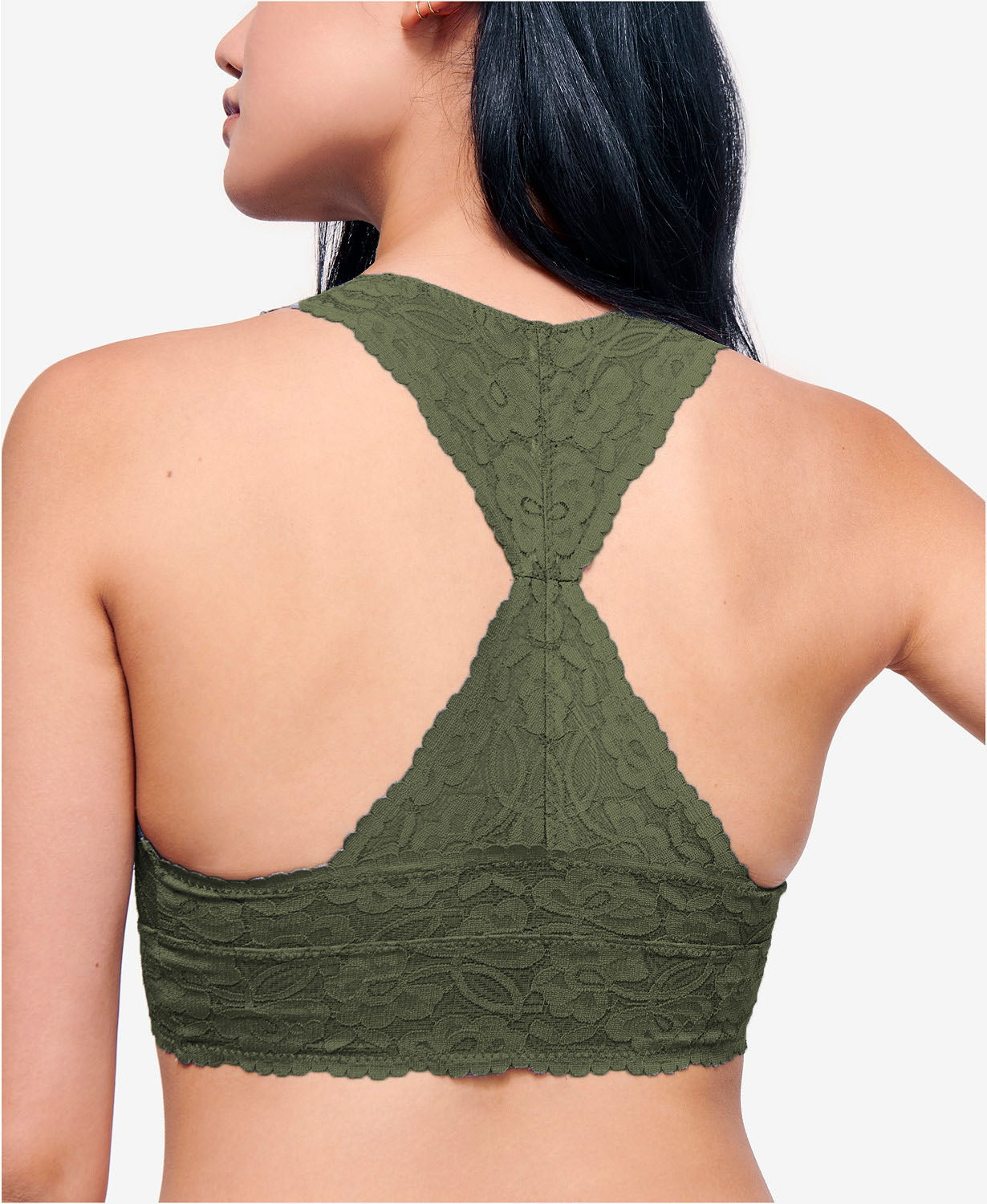 Free People Women's Galloon Racerback Bralette Green Size Extra Small