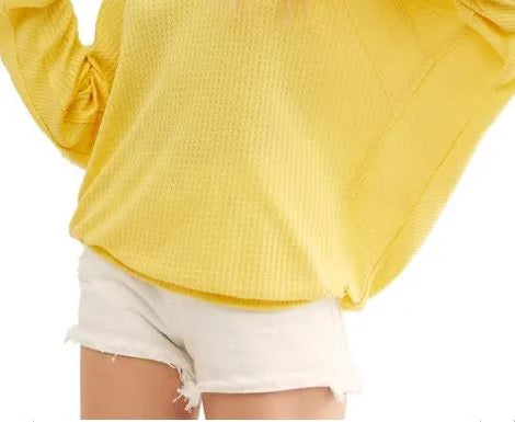 Free People Women's Santa Clara Thermal Top Yellow Size X-Small