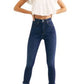 Free People Women's High Waist Crop Raw Hem Denim Legging Navy Size 24