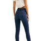 Free People Women's High Waist Crop Raw Hem Denim Legging Navy Size 24