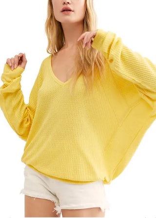 Free People Women's Santa Clara Thermal Top Yellow Size X-Small