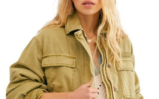 Free People Women's Seize The Day Jacket  Green Size Extra Small