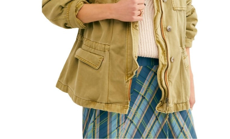 Free People Women's Seize The Day Jacket  Green Size Extra Small