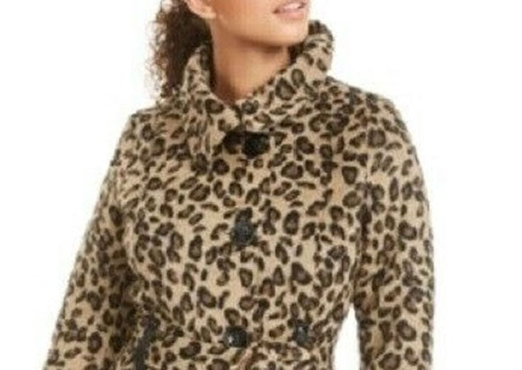 Madden Girl Juniors' Drama Skirted Coat Brown Size Extra Large