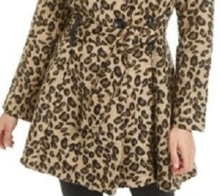 Madden Girl Juniors' Drama Skirted Coat Brown Size Extra Large