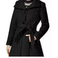 Madden Girl Juniors' Belted Skirted Coat Black Size Extra Large