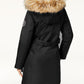 Madden Girl Junior's Faux-Fur-Trim Hooded Puffer Coat Black Size Large