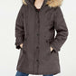 Madden Girl Junior's Faux-Fur-Trim Hooded Puffer Coat Gray Size Small
