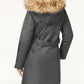 Madden Girl Junior's Faux-Fur-Trim Hooded Puffer Coat Gray Size Small