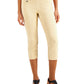 Alfani Women's Petite Tummy-Control Pull-On Capri Pants Brown Size 8