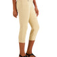 Alfani Women's Petite Tummy-Control Pull-On Capri Pants Brown Size 8