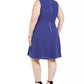 Teeze Me Juniors' Plus Size Sleeveless Fit & Flare Dress Navy Size 14