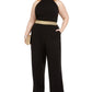 Teeze Me Women's Trendy Plus Size Banded-Waist Halter Jumpsuit Black Size 20