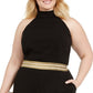 Teeze Me Women's Trendy Plus Size Banded-Waist Halter Jumpsuit Black Size 20