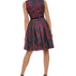 Tommy Hilfiger Women's Petite Belted Jacquard Fit & Flare Dress Wine Size 8