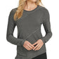 DKNY Women's Asymmetrical-Stripe Blouse Gray Size Large