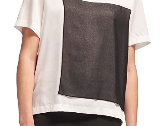 DKNY Women's Colorblocked Sweater White Size X-Large