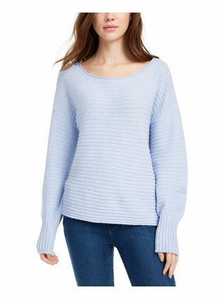 Pink Rose Juniors' Ribbed Sweater Blue Size Small