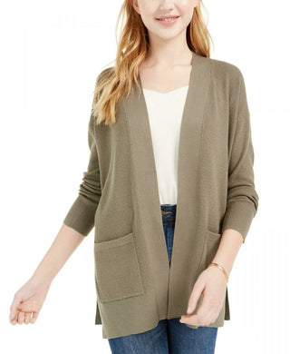 Pink Rose Women's Juniors' Open Cardigan Sweater Green Size Medium