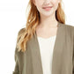 Pink Rose Women's Juniors' Open Cardigan Sweater Green Size Medium