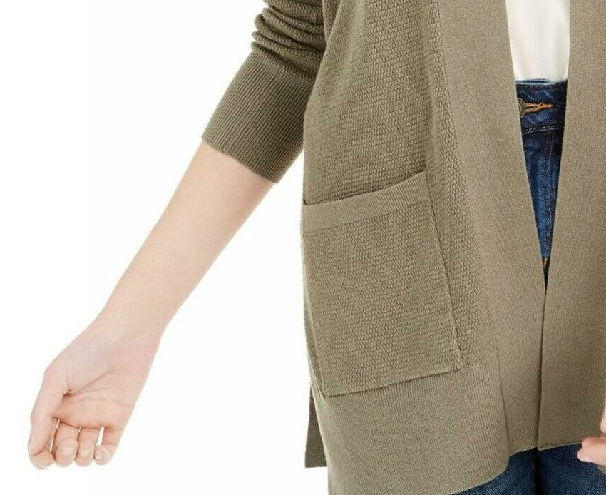 Pink Rose Women's Juniors' Open Cardigan Sweater Green Size Small