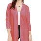 Pink Rose Women's Juniors' Open Cardigan Sweater Red Size Large
