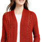 Pink Rose Juniors' Eyelet Long Cardigan Red Size Extra Large