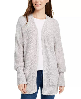 Pink Rose Junior's Open Front Cardigan Grey - Size Small